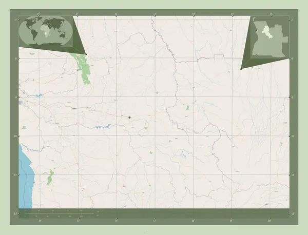 Malanje Prowincja Angola Otwórz Mapę Ulic Pomocnicze Mapy Położenia Narożnika — Zdjęcie stockowe