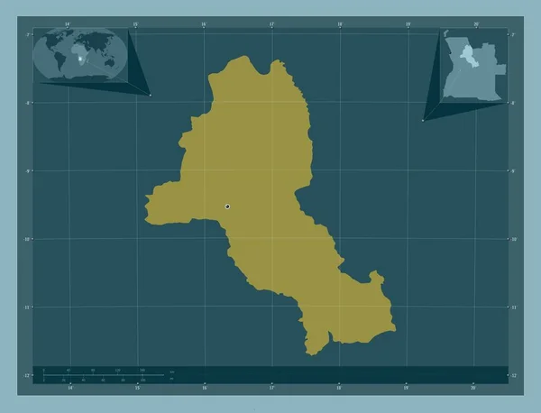 Malanje Επαρχία Της Αγκόλας Ατόφιο Χρώμα Γωνιακοί Χάρτες Βοηθητικής Θέσης — Φωτογραφία Αρχείου
