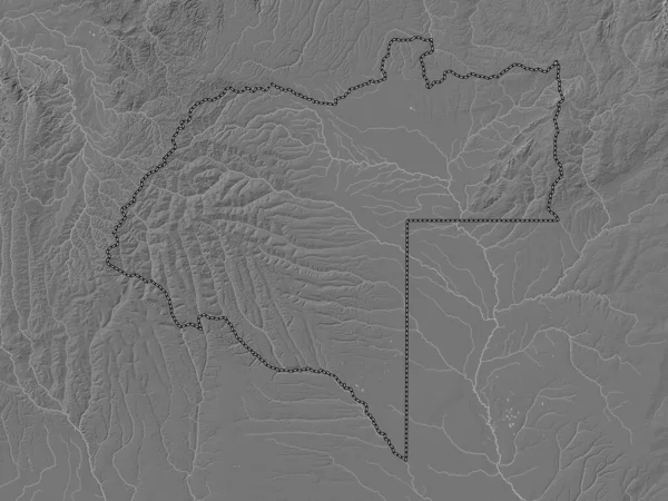 安哥拉省莫希科市 附有湖泊和河流的比尔韦勒高地图 — 图库照片