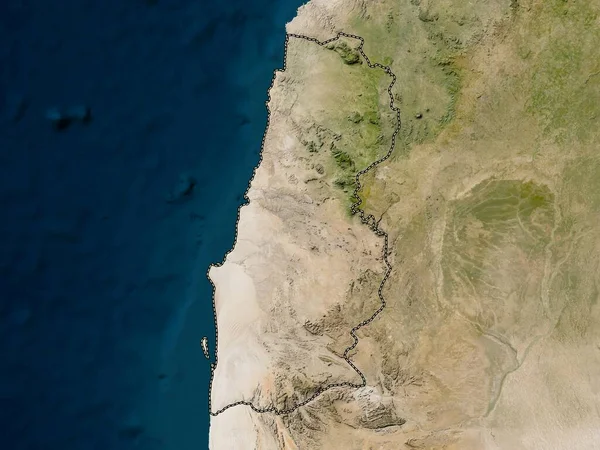 Namibe, Angola vilayeti. Düşük çözünürlüklü uydu haritası