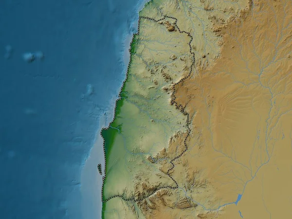 Namibe Provinsen Angola Färgad Höjdkarta Med Sjöar Och Floder — Stockfoto