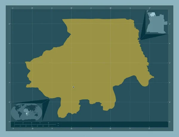 Uige Provincia Dell Angola Forma Tinta Unita Mappa Della Posizione — Foto Stock