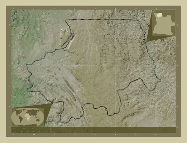 Uige Provincie Angola Zdvihová Mapa Zbarvená Stylu Wiki Jezery Řekami — Stock fotografie