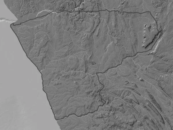 Заир Провинция Ангола Карта Высот Билевеля Озерами Реками — стоковое фото