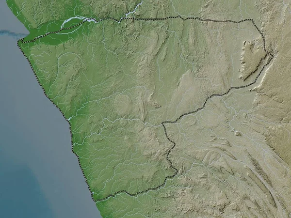 Zaire Província Angola Mapa Elevação Colorido Estilo Wiki Com Lagos — Fotografia de Stock