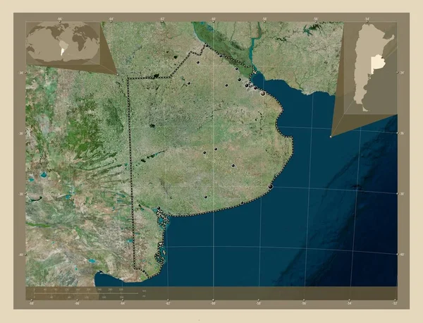 Buenos Aires Provincia Argentina Mapa Satelital Alta Resolución Ubicaciones Las — Foto de Stock