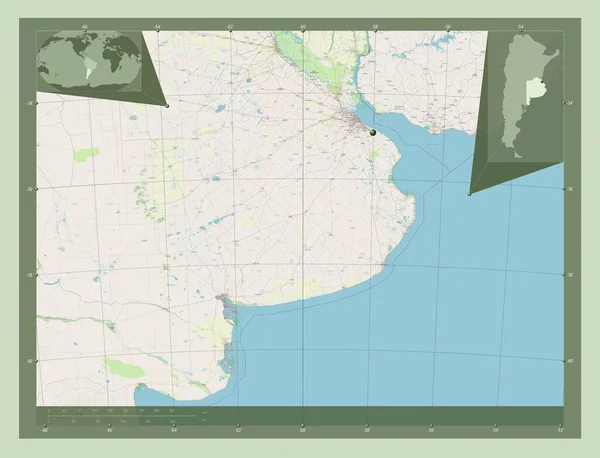 Buenos Aires Provinz Von Argentinien Open Street Map Eck Zusatzstandortkarten — Stockfoto