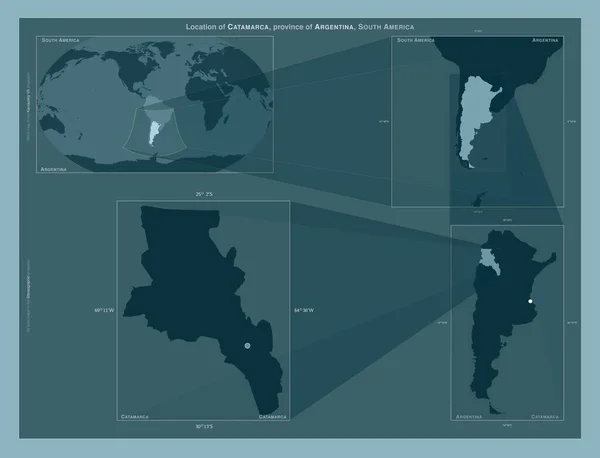 Catamarca Provincia Argentina Diagrama Que Muestra Ubicación Región Mapas Gran —  Fotos de Stock
