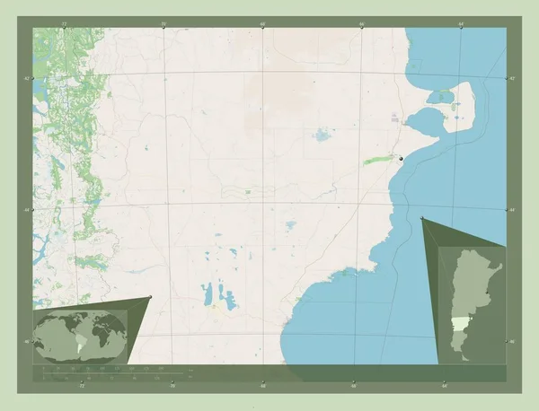 Chubut Provincie Argentina Otevřít Mapu Ulice Pomocné Mapy Polohy Rohu — Stock fotografie