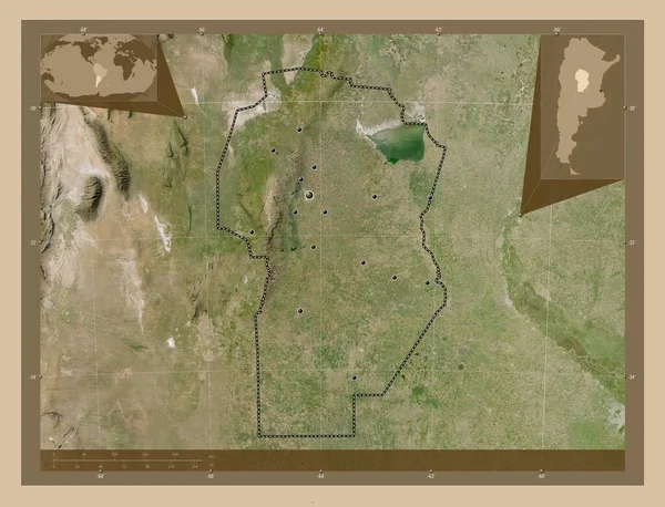 Cordoba Provincie Argentina Satelitní Mapa Nízkým Rozlišením Umístění Velkých Měst — Stock fotografie