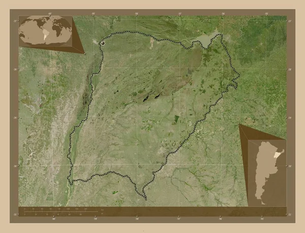 Corrientes Επαρχία Της Αργεντινής Δορυφορικός Χάρτης Χαμηλής Ανάλυσης Γωνιακοί Χάρτες — Φωτογραφία Αρχείου