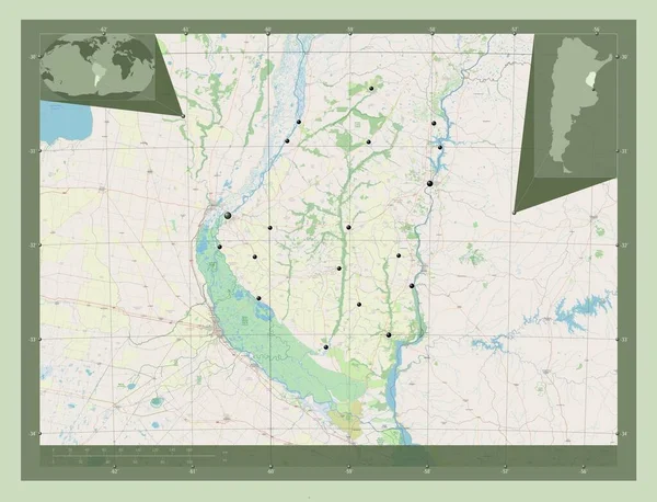 Entre Ríos Provincia Argentina Open Street Map Ubicaciones Las Principales —  Fotos de Stock