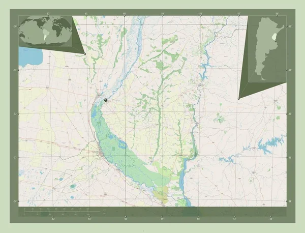 Entre Rios Prowincja Argentyny Otwórz Mapę Ulic Pomocnicze Mapy Położenia — Zdjęcie stockowe
