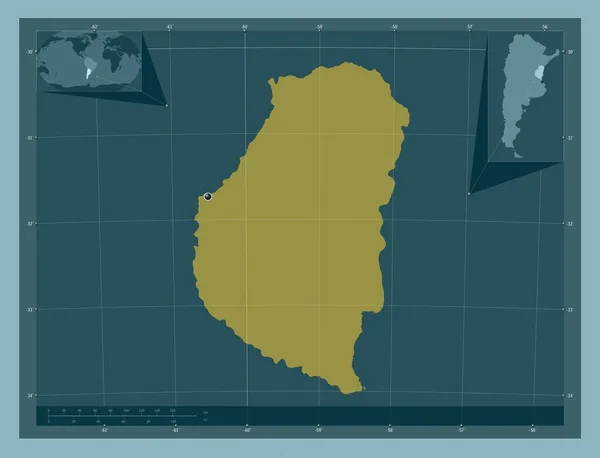 Entre Rios Provincie Argentinië Stevige Kleurvorm Hulplocatiekaarten Hoek — Stockfoto