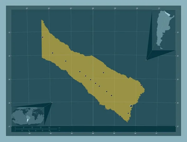 Formosa Provincia Argentina Forma Color Sólido Ubicaciones Las Principales Ciudades —  Fotos de Stock