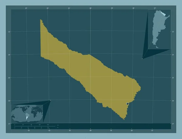 Формоза Провинция Аргентина Твердая Форма Цвета Вспомогательные Карты Расположения Углов — стоковое фото