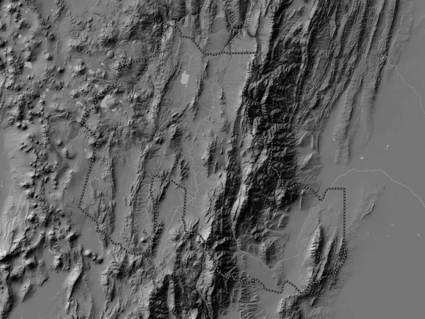 Jujuy Provincia Argentina Mapa Elevación Bilevel Con Lagos Ríos — Foto de Stock