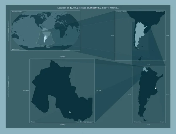 Jujuy Provincia Argentina Diagrama Que Muestra Ubicación Región Mapas Gran —  Fotos de Stock