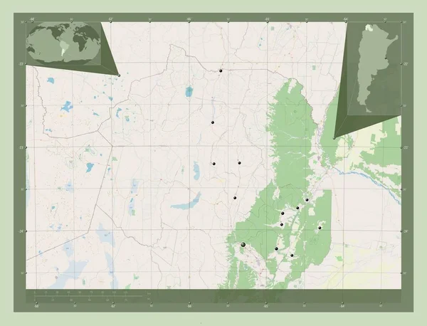 Jujuy Provincie Argentinië Open Plattegrond Locaties Van Grote Steden Van — Stockfoto