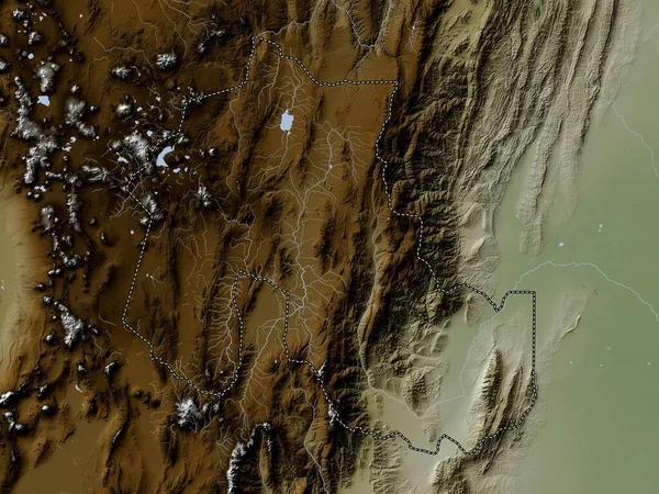 Jujuy Prowincja Argentyny Mapa Wzniesień Kolorowa Stylu Wiki Jeziorami Rzekami — Zdjęcie stockowe