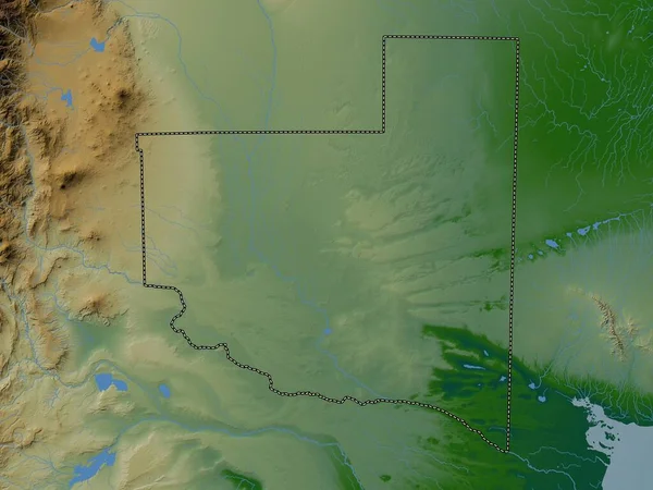 Пампа Провінція Аргентина Кольорові Карти Висот Озерами Річками — стокове фото