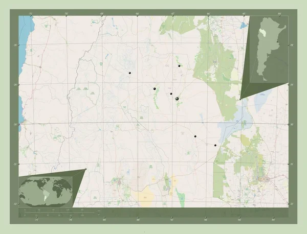 Rioja Prowincja Argentyny Otwórz Mapę Ulic Lokalizacje Dużych Miast Regionu — Zdjęcie stockowe