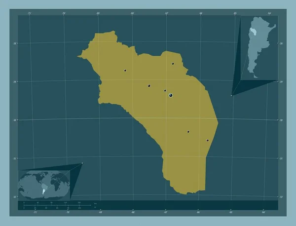 아르헨티나의 라리오 지방이다 색깔의 지역의 도시들의 Corner Auxiliary Location — 스톡 사진