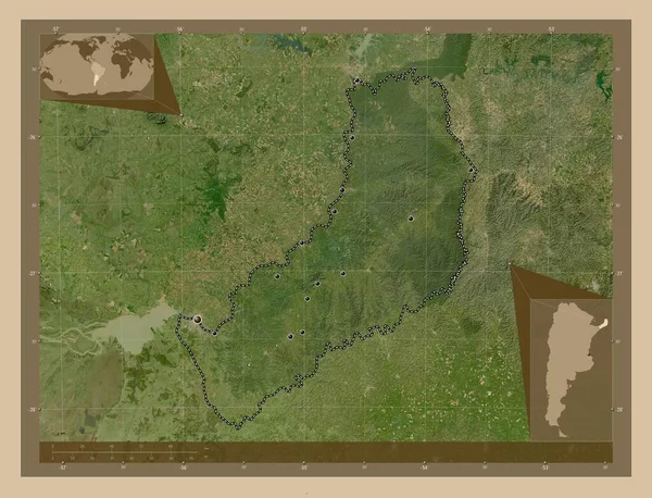 Misionáři Provincie Argentina Satelitní Mapa Nízkým Rozlišením Umístění Velkých Měst — Stock fotografie