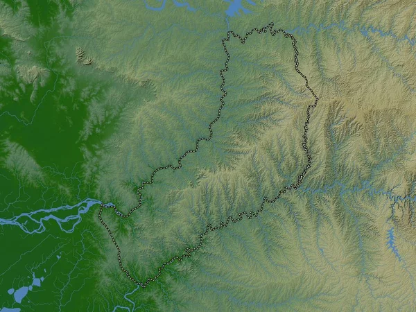 Місьйонес Провінція Аргентина Кольорові Карти Висот Озерами Річками — стокове фото