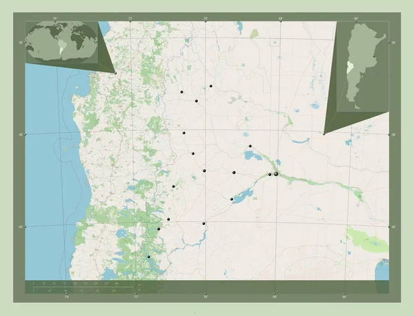 Неукен Провинция Аргентина Карта Улиц Места Расположения Крупных Городов Области — стоковое фото