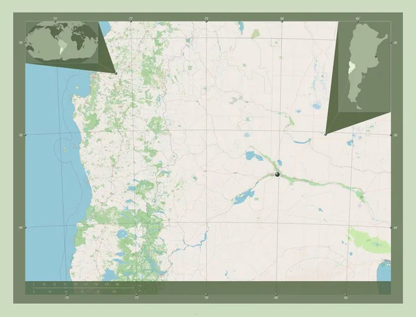 Неукен Провинция Аргентина Карта Улиц Вспомогательные Карты Расположения Углов — стоковое фото
