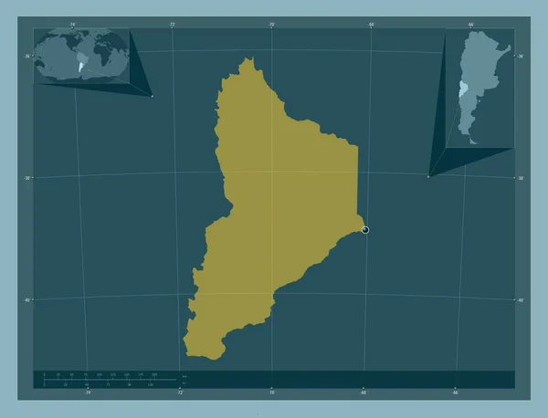 Neuquen Provincie Argentina Pevný Barevný Tvar Pomocné Mapy Polohy Rohu — Stock fotografie