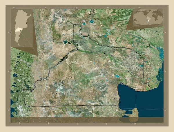 Rio Negro Província Argentina Mapa Satélite Alta Resolução Locais Das — Fotografia de Stock
