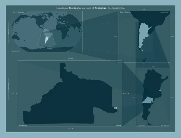 Rio Negro Provincia Argentina Schema Che Mostra Posizione Della Regione — Foto Stock