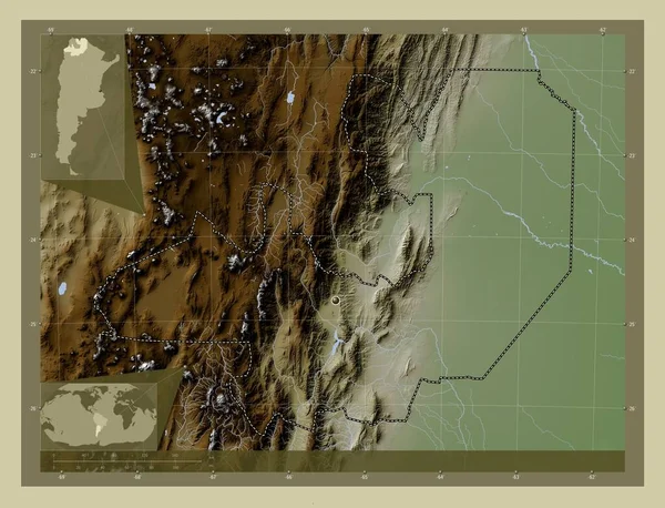 Сальта Провінція Аргентина Висота Карти Забарвлена Вікі Стилі Озерами Річками — стокове фото
