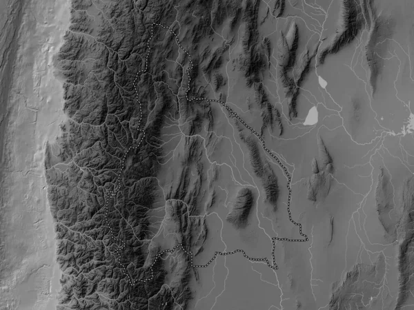 Σαν Χουάν Επαρχία Της Αργεντινής Υψόμετρο Γκρι Χάρτη Λίμνες Και — Φωτογραφία Αρχείου