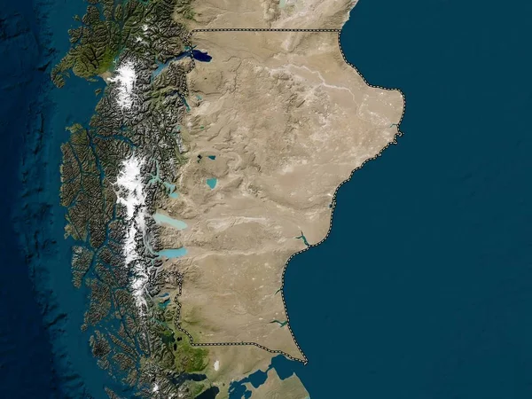 Santa Cruz Province Argentina Low Resolution Satellite Map — Stock Photo, Image