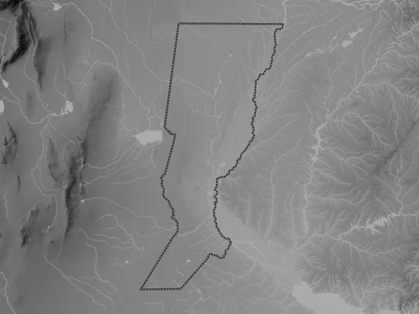 Santa Provincie Argentinië Grayscale Hoogte Kaart Met Meren Rivieren — Stockfoto