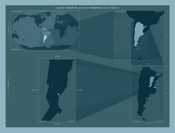 Santa Provincie Argentinië Grafiek Met Locatie Van Regio Kaarten Grotere — Stockfoto