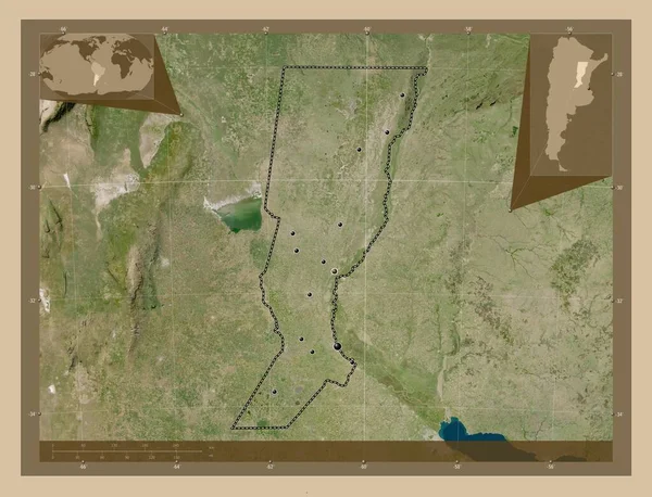 Santa Província Argentina Mapa Satélite Baixa Resolução Locais Das Principais — Fotografia de Stock