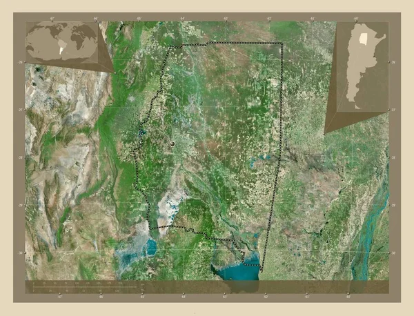 Santiago Del Estero Prowincja Argentyny Mapa Satelity Wysokiej Rozdzielczości Pomocnicze — Zdjęcie stockowe