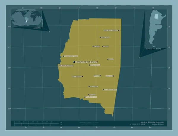 Santiago Del Estero Province Argentine Forme Couleur Unie Emplacements Noms — Photo