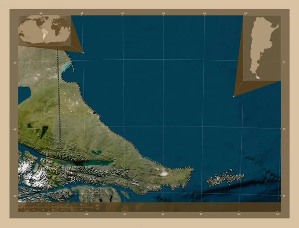 Tierra Del Fuego Territorio Nacional Argentina Mapa Satelital Baja Resolución —  Fotos de Stock