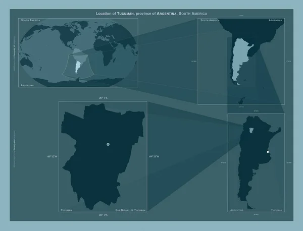 Tucumán Provincia Argentina Diagrama Que Muestra Ubicación Región Mapas Gran —  Fotos de Stock