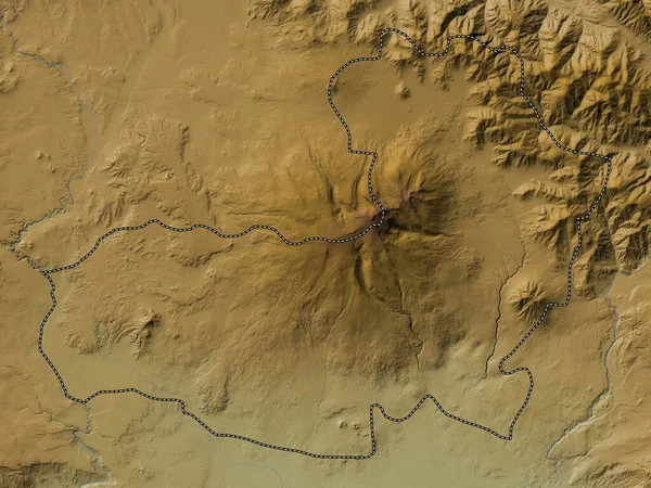 Aragatsotn Armenian Maakunta Värilliset Korkeus Kartta Järvet Joet — kuvapankkivalokuva