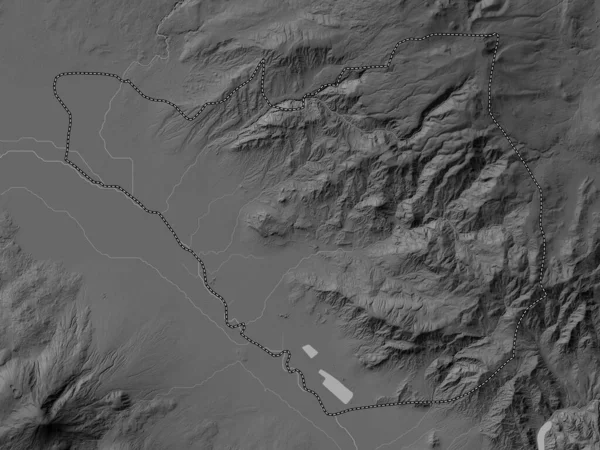 Арарат Провинция Армения Карта Высот Оттенках Серого Озерами Реками — стоковое фото