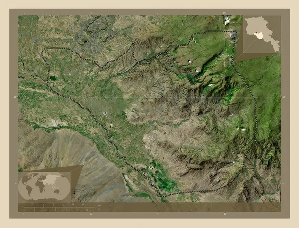 Ararat Örményország Tartomány Nagy Felbontású Műholdas Térkép Saroktérképek Kiegészítő Helymeghatározási — Stock Fotó