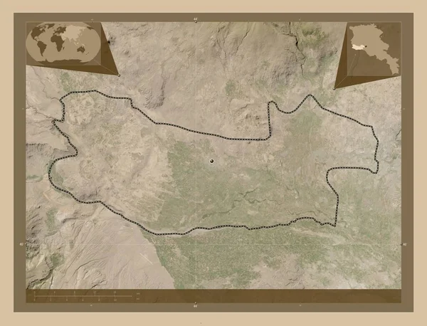 Armavir Provincie Armenië Lage Resolutie Satellietkaart Hulplocatiekaarten Hoek — Stockfoto