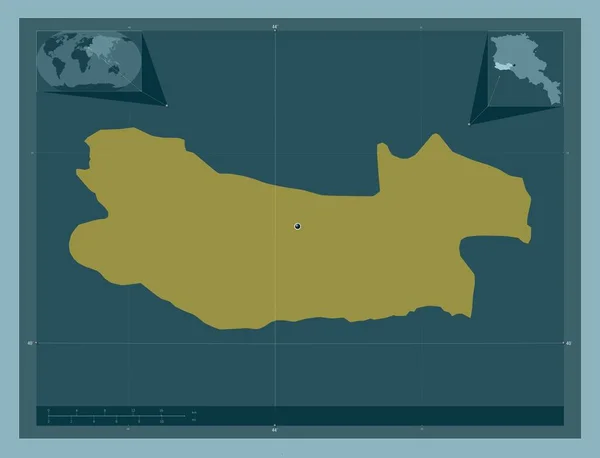 Armavir Επαρχία Της Αρμενίας Ατόφιο Χρώμα Γωνιακοί Χάρτες Βοηθητικής Θέσης — Φωτογραφία Αρχείου