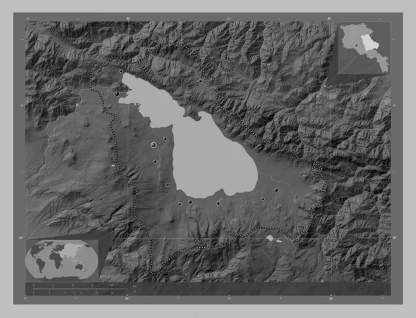 Гегаркунік Провінція Вірменія Граймасштабна Мапа Висот Озерами Річками Розташування Великих — стокове фото
